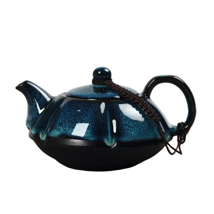 Petite théière en porcelaine chinoise bleu verte