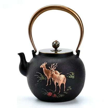 Théière en fonte noire Língyáng