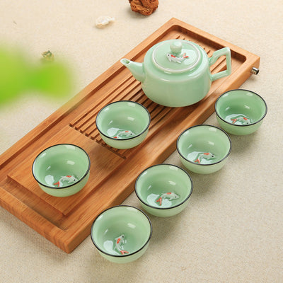 service à thé en porcelaine céladon style 3
