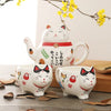 service à thé en porcelaine maneki neko