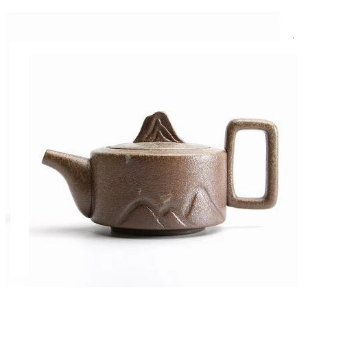 THÉIÈRE CÉRAMIQUE CHINOISE ANSE CARRÉE