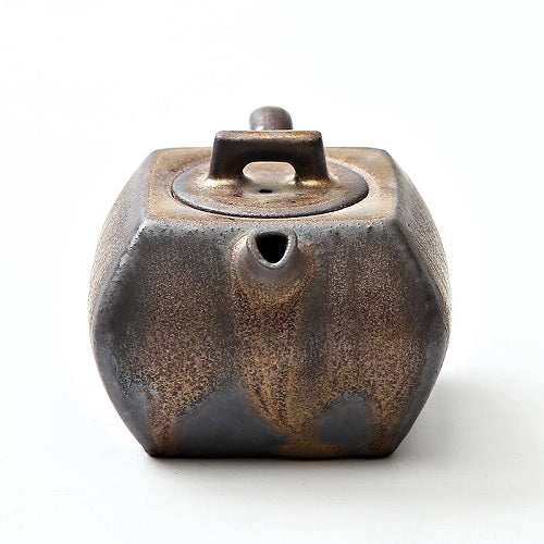 théière céramique japonaise carré vu de coté