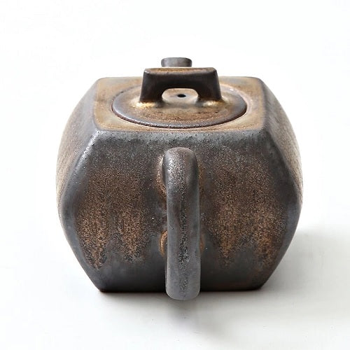 théière céramique japonaise carré vu de derriere