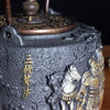 bouilloire en fonte chinoise guerriers zoom sur décor