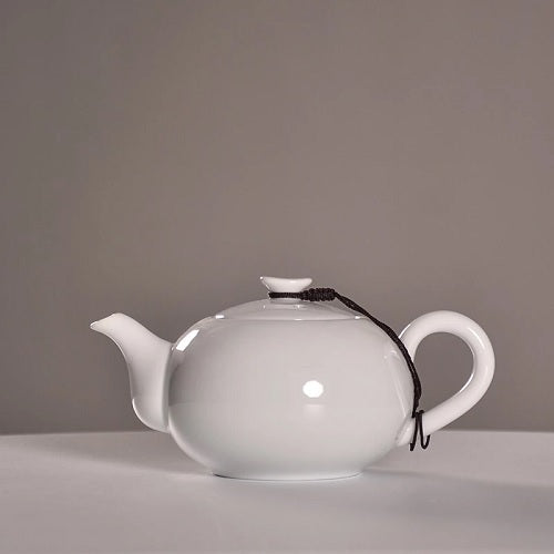theiere en porcelaine chinoise aplatie