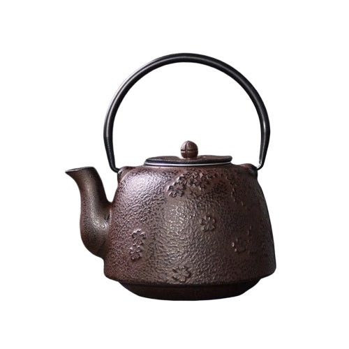 théière en fonte japonaise marron sur une table