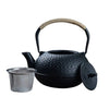 Théière en fonte noire Écaille de tortue avec filtre à thé