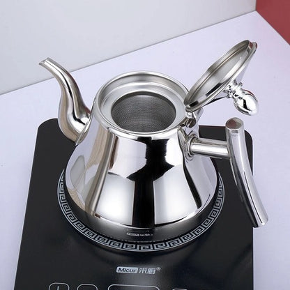 Théière inox avec filtre anse ouverte