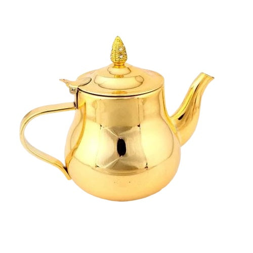 theiere inox dorée sur fond blanc