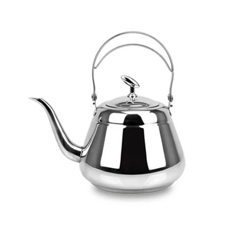 theiere inox double anse argentée