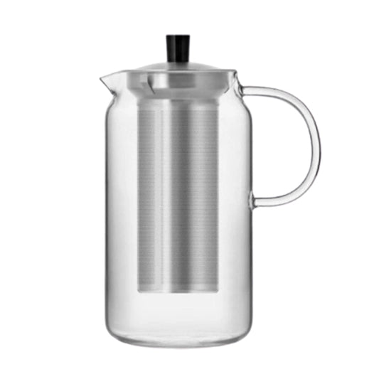 theiere en verre avec couvercle en inox